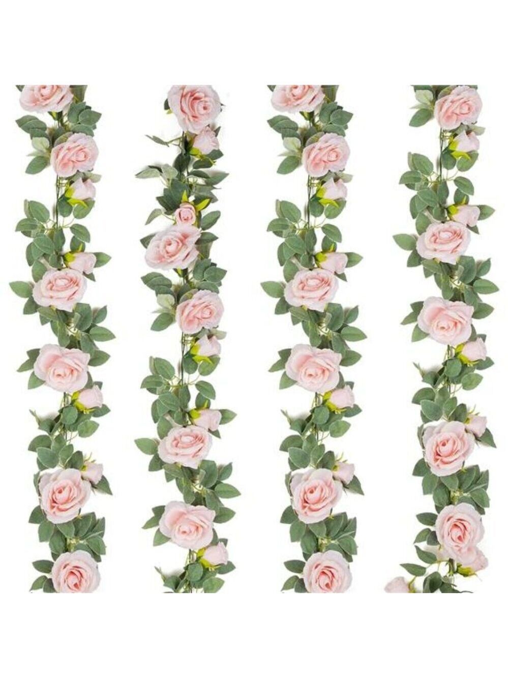 TELDRASSIL Pink Rose Garland 26FT Artificial Flower Vine Wedding Decor Set